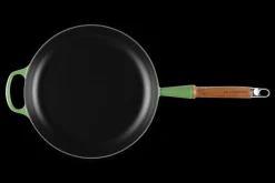 Cast Iron Frying Pan with Wooden Handle