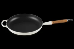 Cast Iron Frying Pan with Wooden Handle
