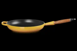 Cast Iron Frying Pan with Wooden Handle
