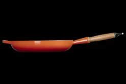 Cast Iron Frying Pan with Wooden Handle