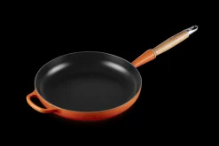 Cast Iron Frying Pan with Wooden Handle