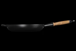 Cast Iron Frying Pan with Wooden Handle