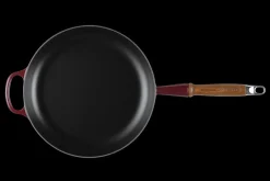 Cast Iron Frying Pan with Wooden Handle