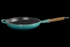 Cast Iron Frying Pan with Wooden Handle