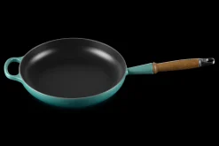 Cast Iron Frying Pan with Wooden Handle