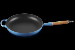 Cast Iron Frying Pan with Wooden Handle