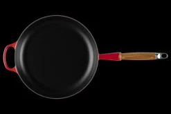 Cast Iron Frying Pan with Wooden Handle