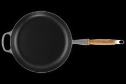Cast Iron Frying Pan with Wooden Handle