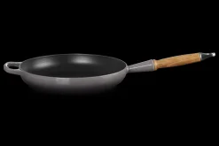 Cast Iron Frying Pan with Wooden Handle