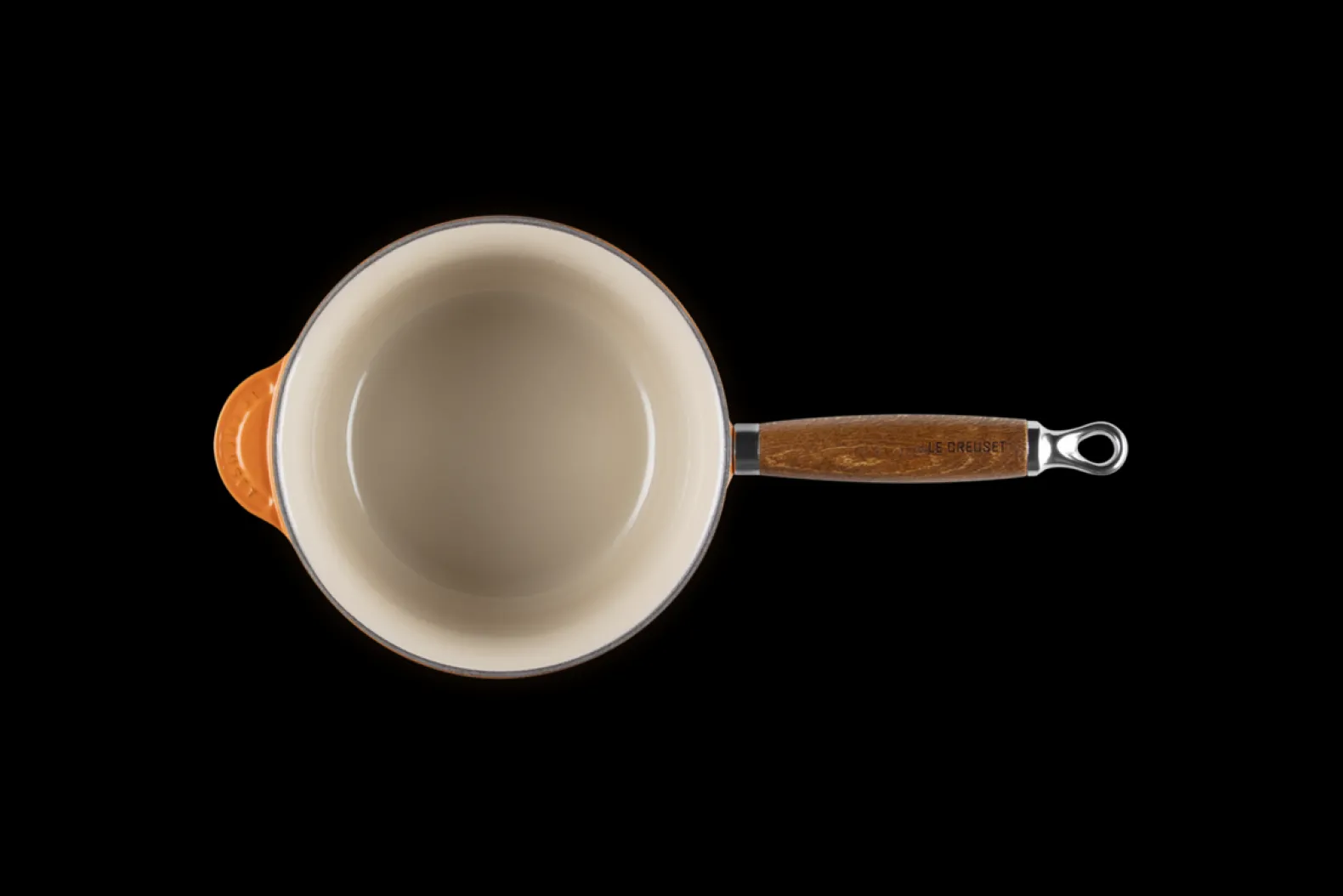 Cast Iron Saucepan with Wooden Handle