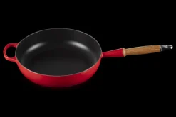 Cast Iron Sauté Pan with Wooden Handle