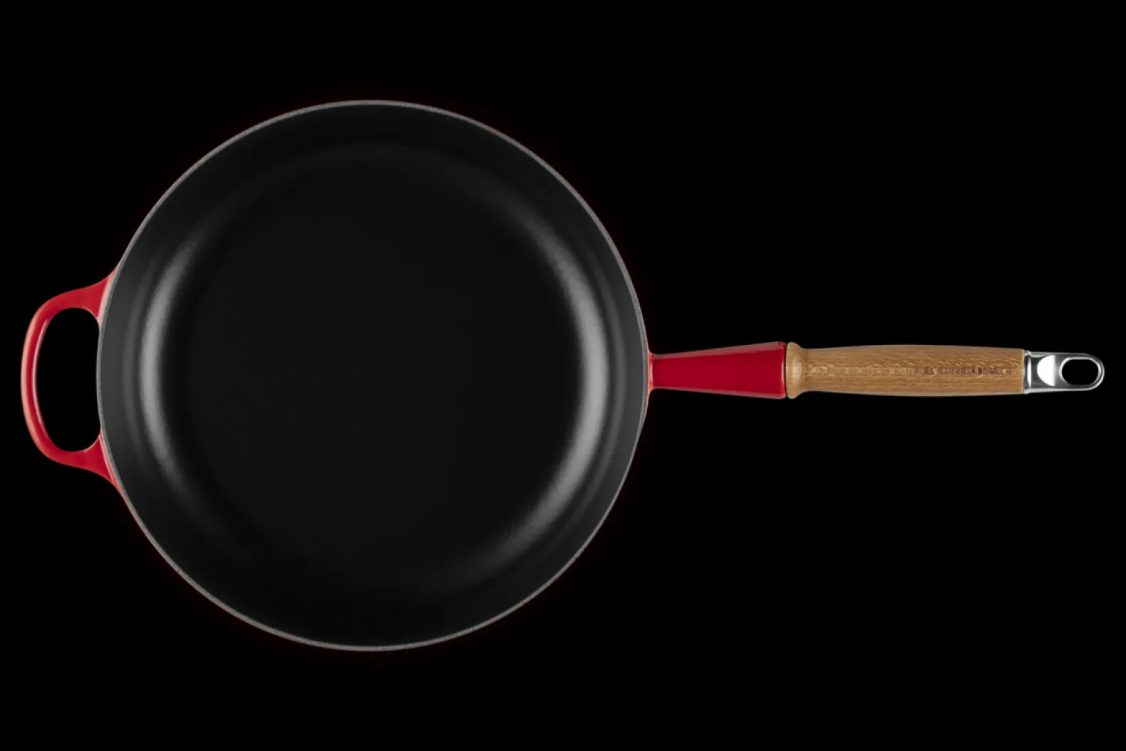 Cast Iron Sauté Pan with Wooden Handle