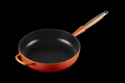 Cast Iron Sauté Pan with Wooden Handle