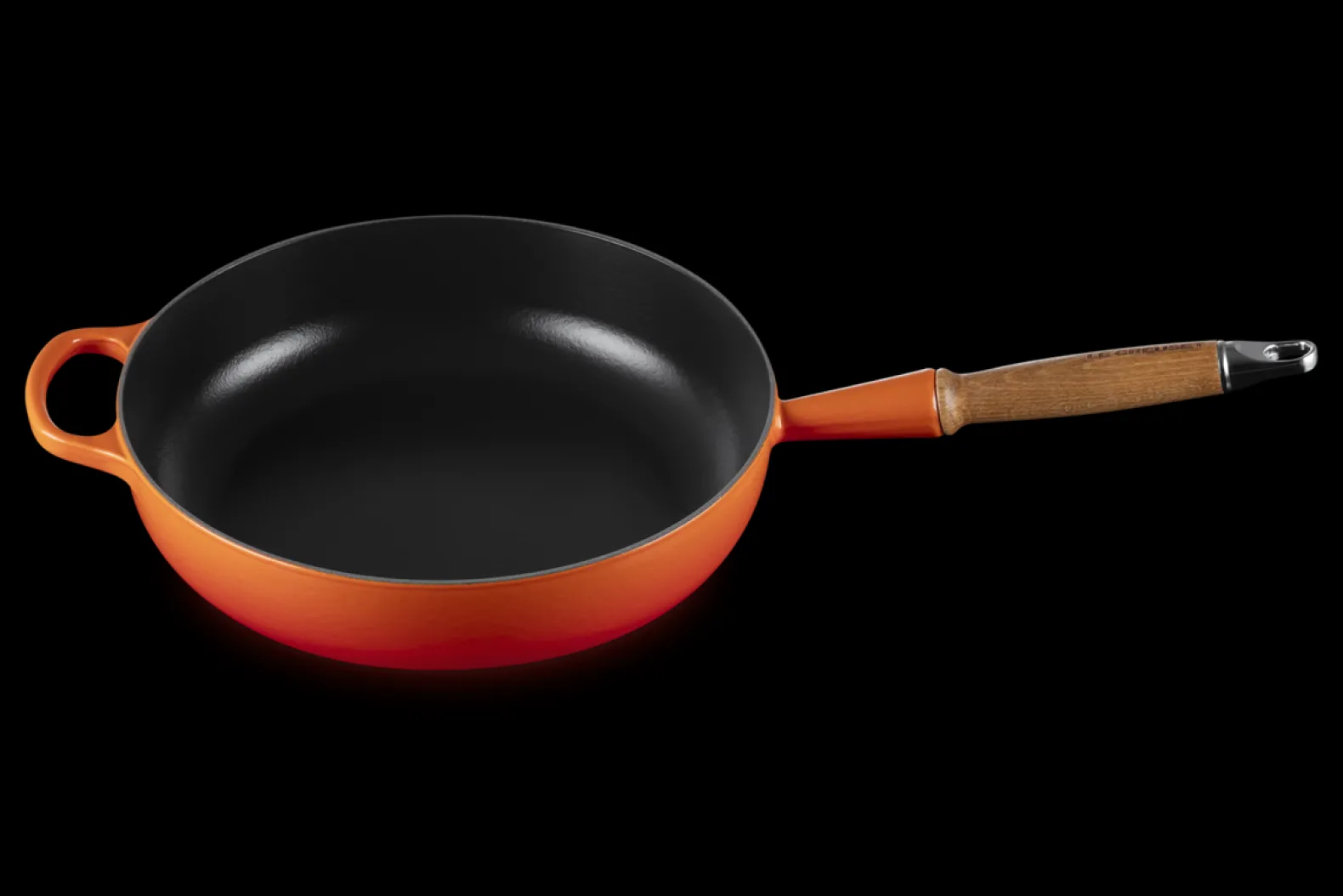 Cast Iron Sauté Pan with Wooden Handle
