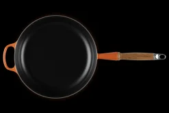 Cast Iron Sauté Pan with Wooden Handle