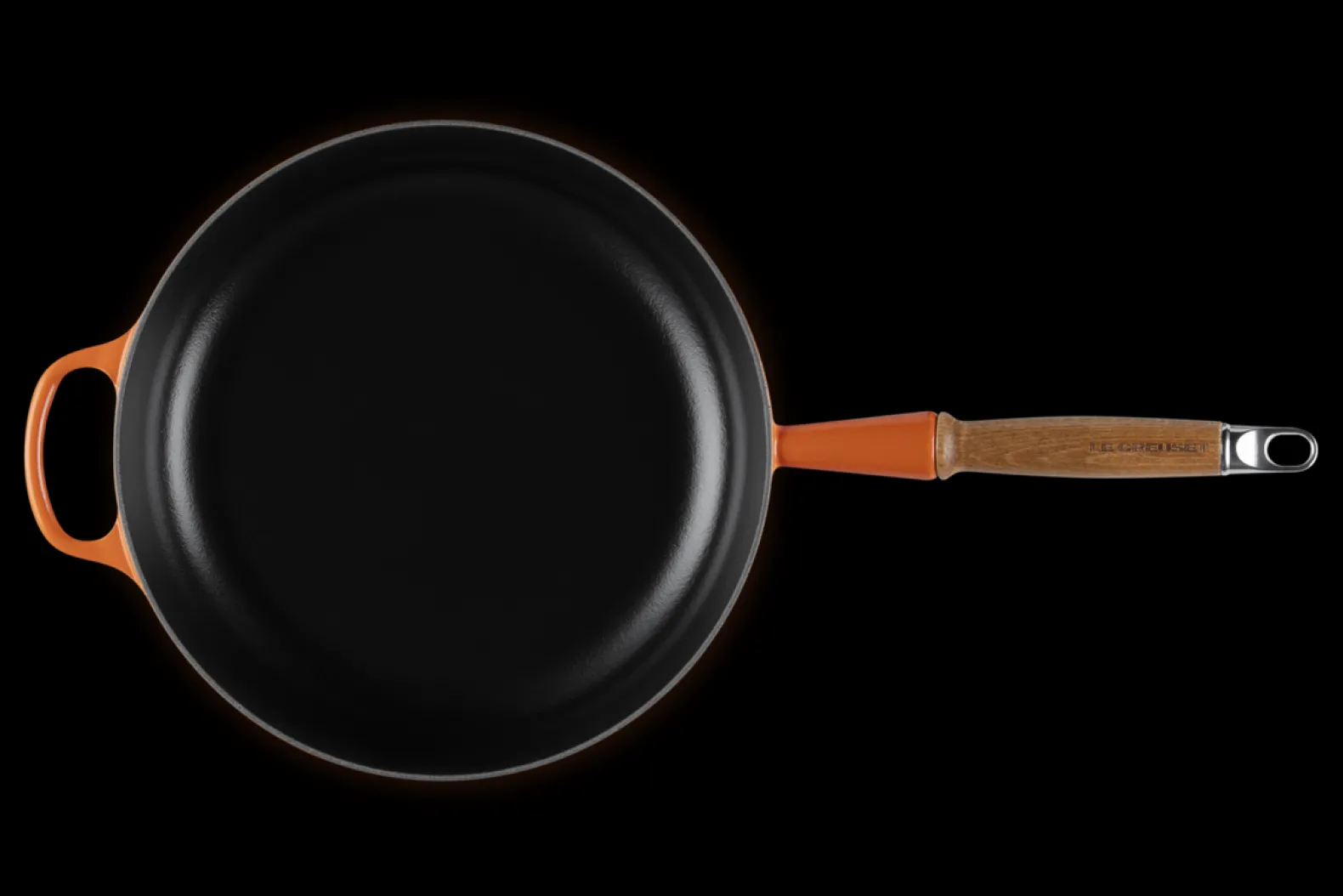 Cast Iron Sauté Pan with Wooden Handle