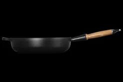 Cast Iron Sauté Pan with Wooden Handle