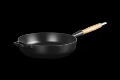 Cast Iron Sauté Pan with Wooden Handle