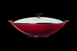 Cast Iron Wok with Glass Lid