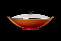 Cast Iron Wok with Glass Lid