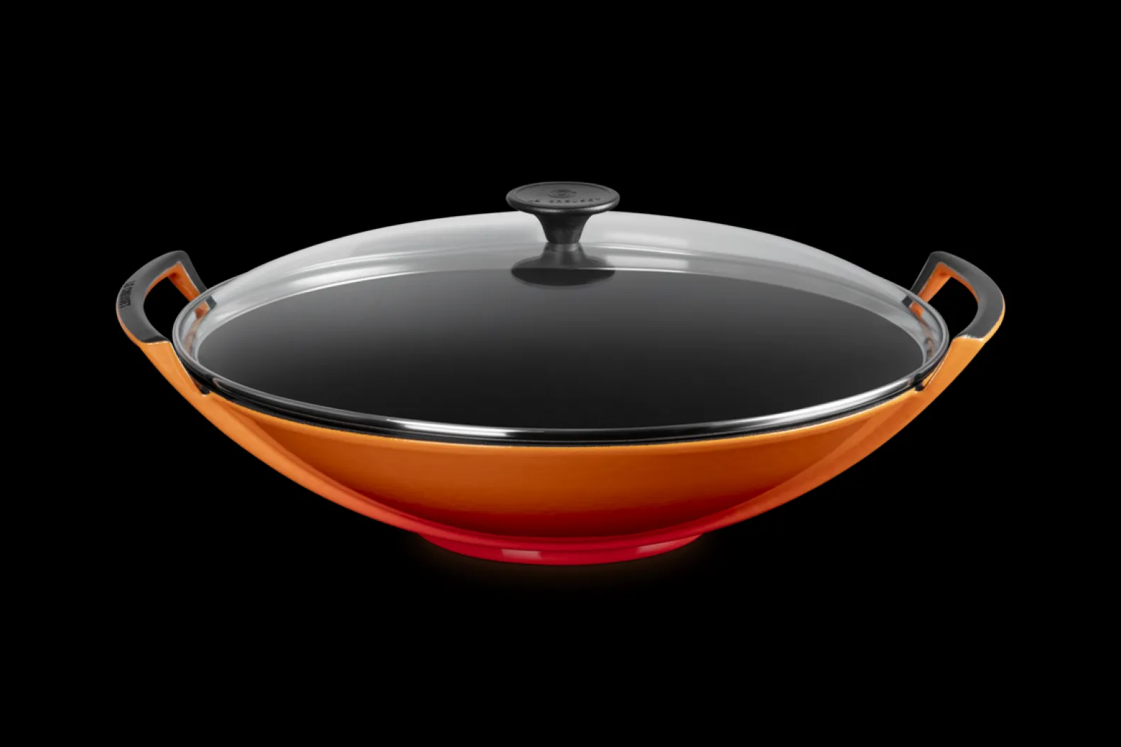 Cast Iron Wok with Glass Lid