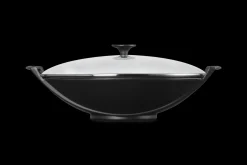 Cast Iron Wok with Glass Lid