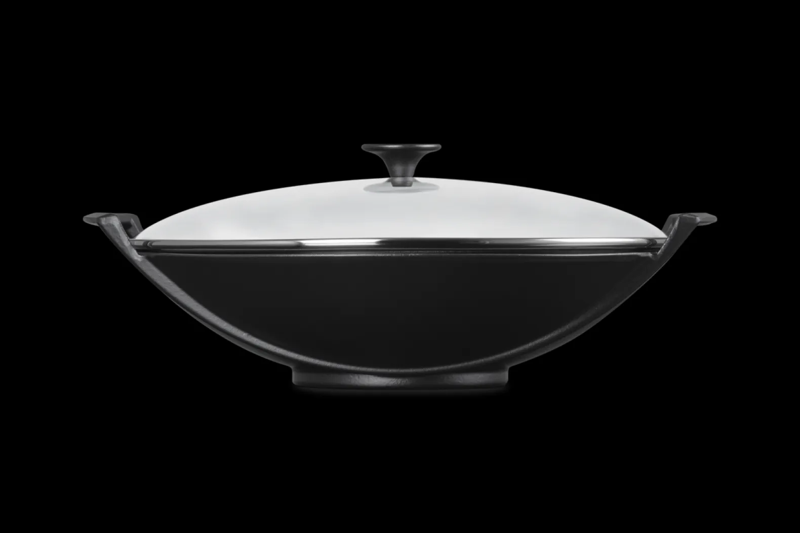 Cast Iron Wok with Glass Lid