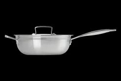 3-ply Stainless Steel Non-Stick Chef's Pan with Lid and Helper Handle