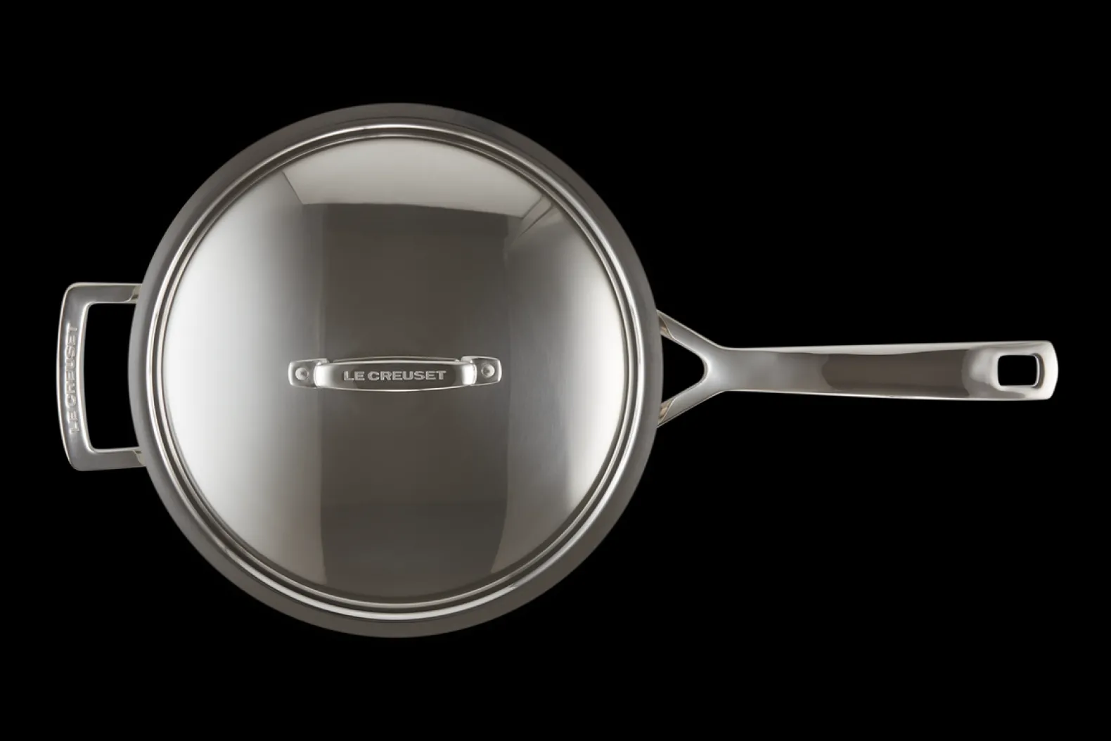 3-ply Stainless Steel Non-Stick Chef's Pan with Lid and Helper Handle