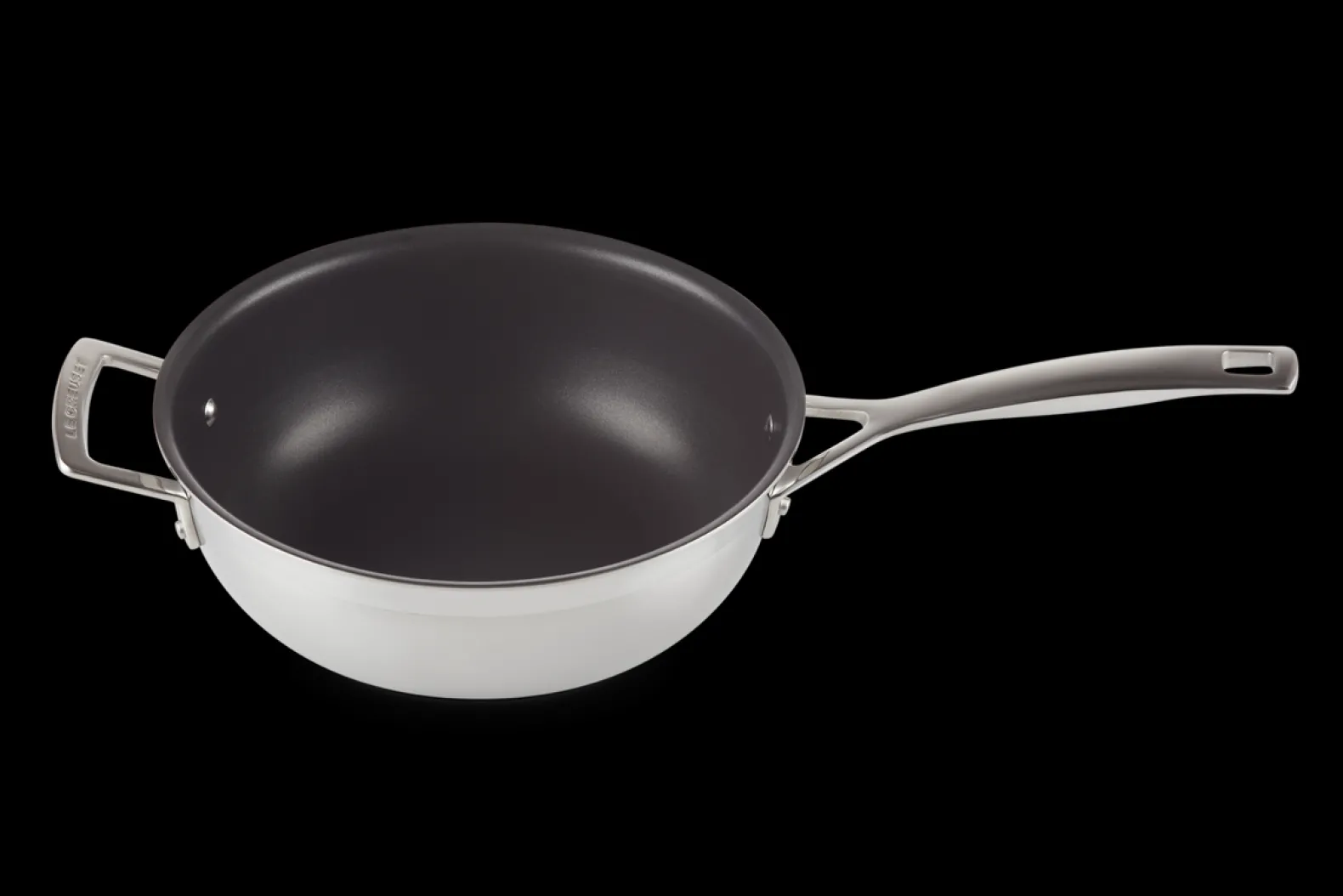 3-ply Stainless Steel Non-Stick Chef's Pan with Lid and Helper Handle