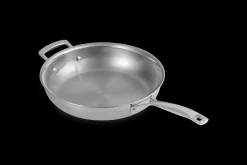 3-ply Stainless Steel Uncoated Frying Pan with Helper Handle