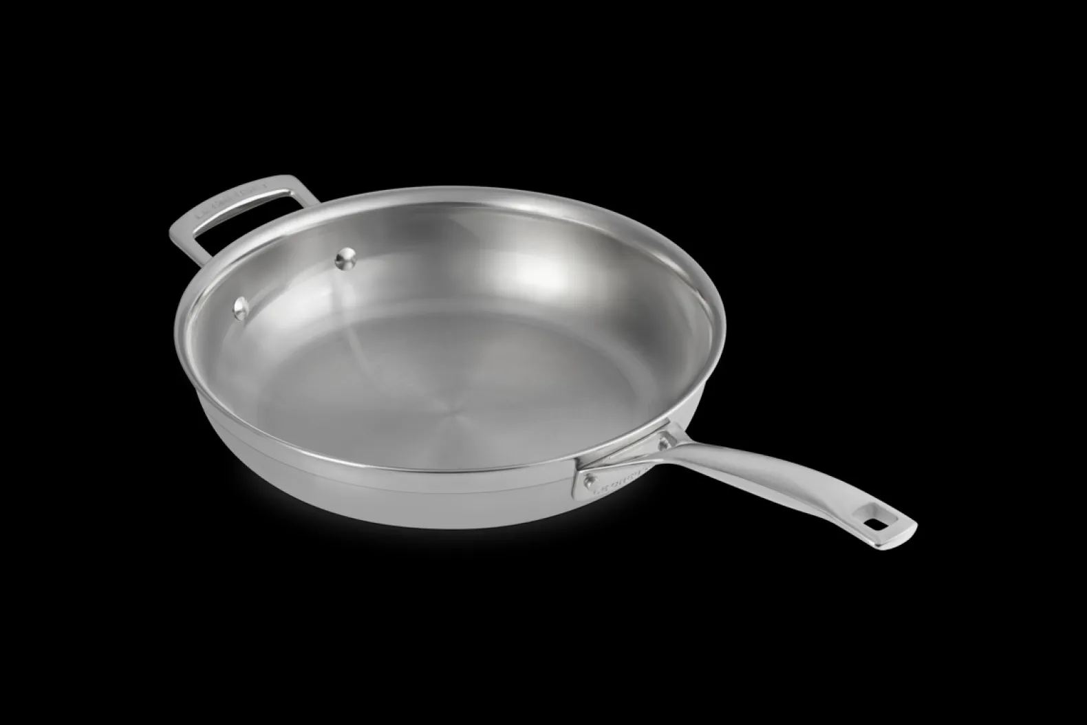3-ply Stainless Steel Uncoated Frying Pan with Helper Handle