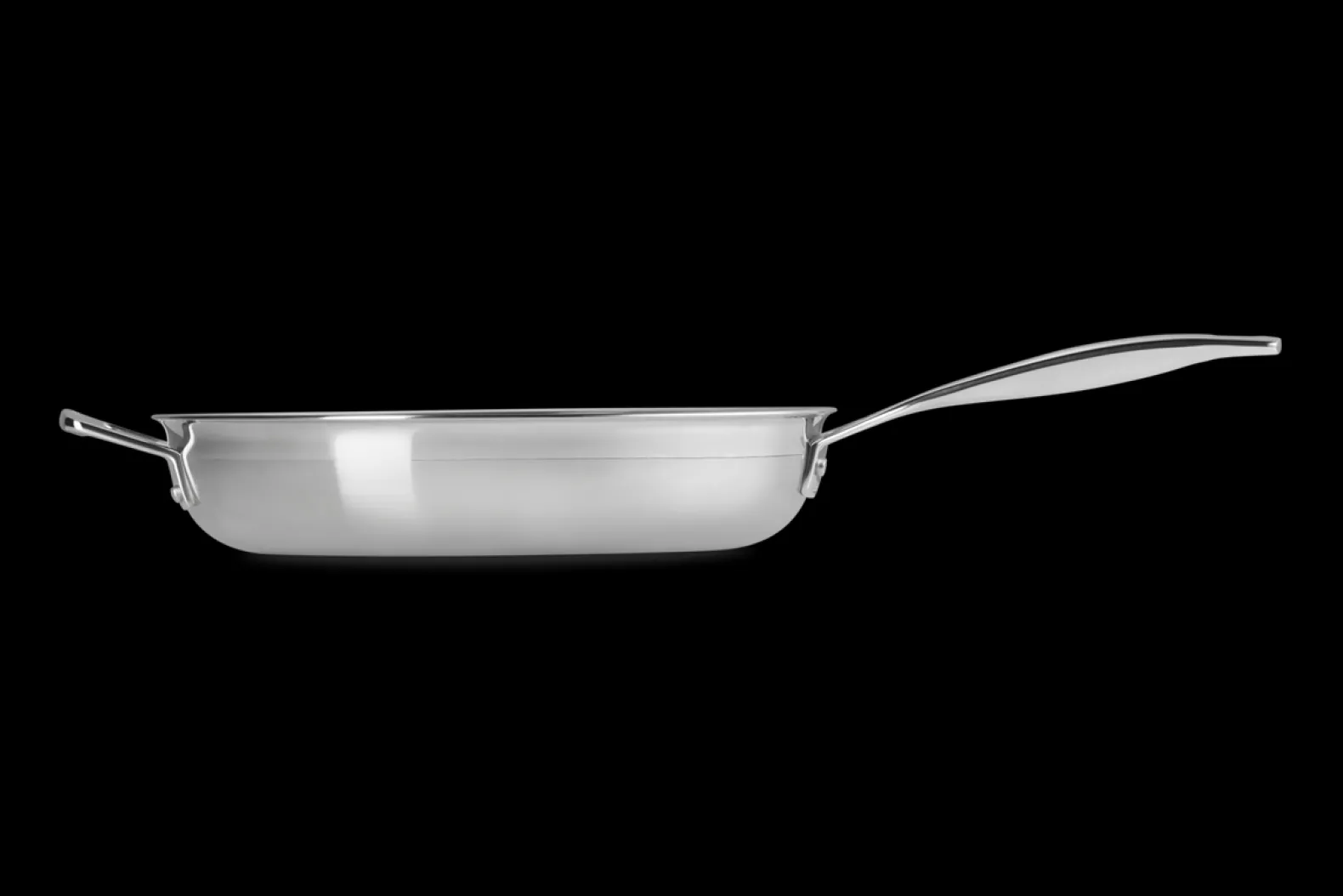 3-ply Stainless Steel Uncoated Frying Pan with Helper Handle
