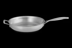 3-ply Stainless Steel Uncoated Frying Pan with Helper Handle