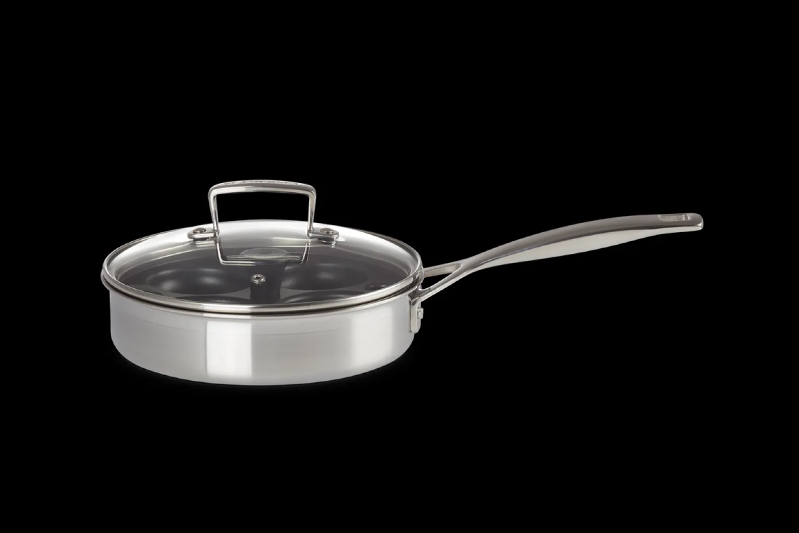 3-ply Stainless Steel Uncoated Sauté Pan with Poaching Insert
