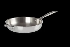 Signature Stainless Steel Uncoated Frying Pan with Helper Handle