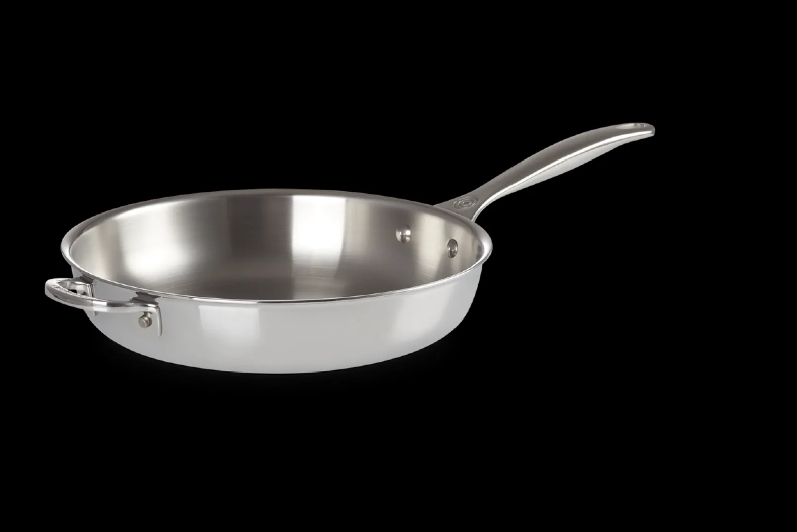 Signature Stainless Steel Uncoated Frying Pan with Helper Handle