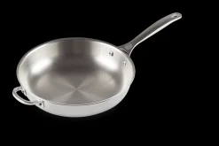 Signature Stainless Steel Uncoated Frying Pan with Helper Handle