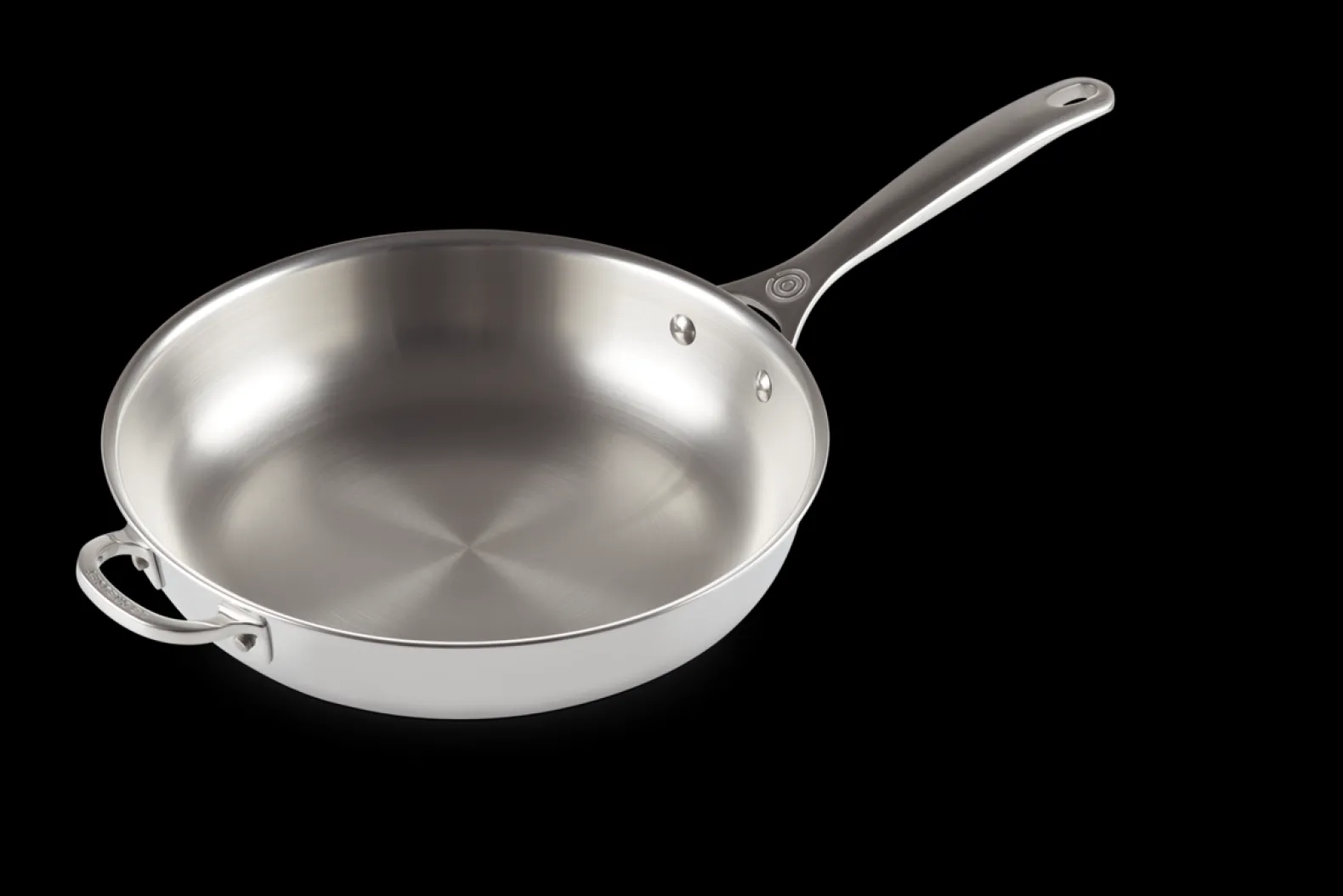 Signature Stainless Steel Uncoated Frying Pan with Helper Handle