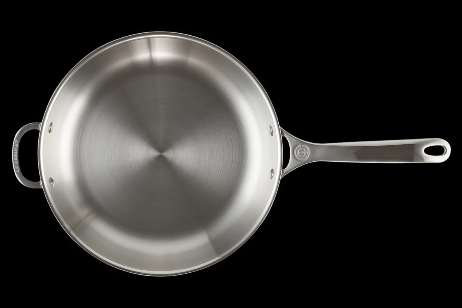 Signature Stainless Steel Uncoated Frying Pan with Helper Handle