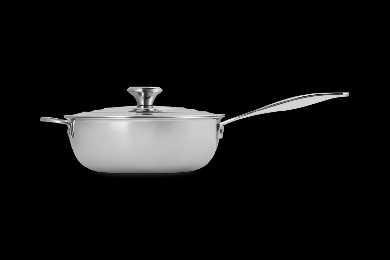 Signature Stainless Steel Non-Stick Chef's Pan with Lid and Helper Handle