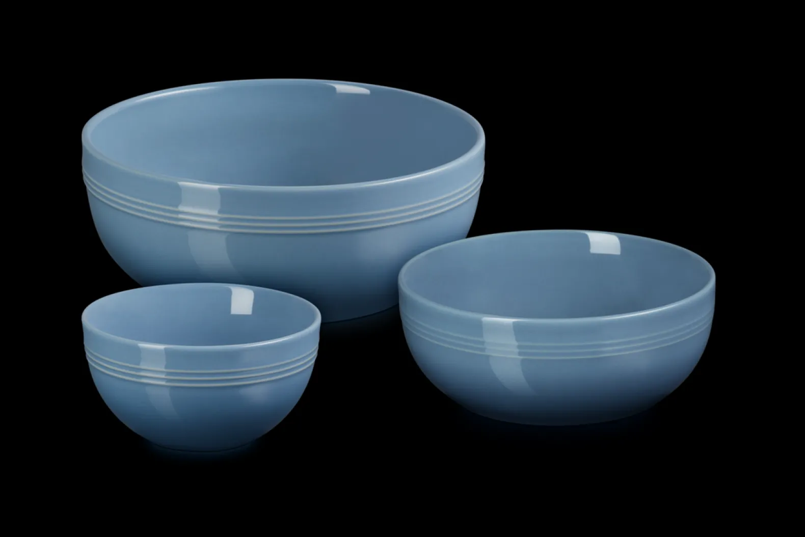 Stoneware Coupe Set of 3 Serving Bowls