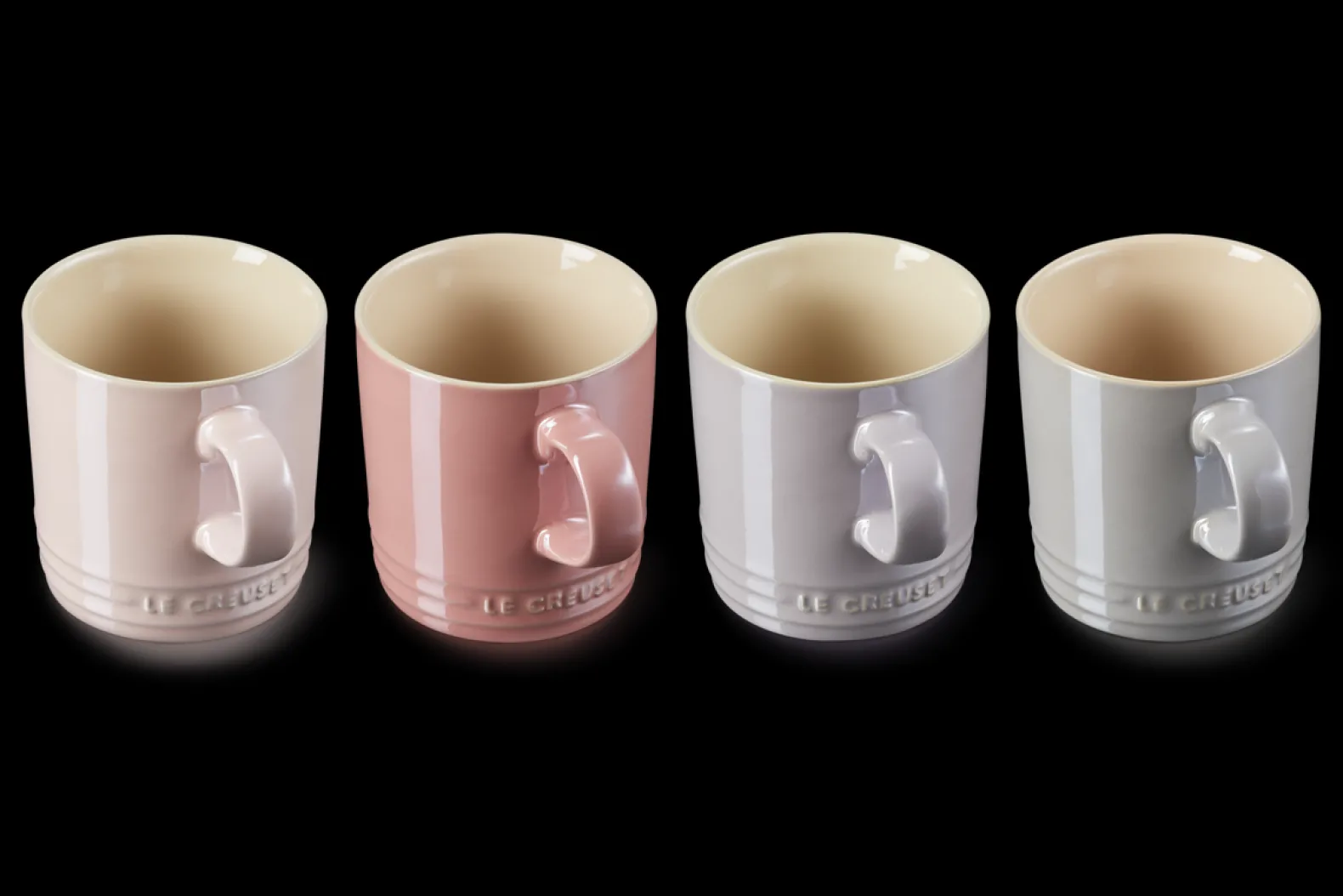 Stoneware Metallics Set of 4 Mugs Pastel