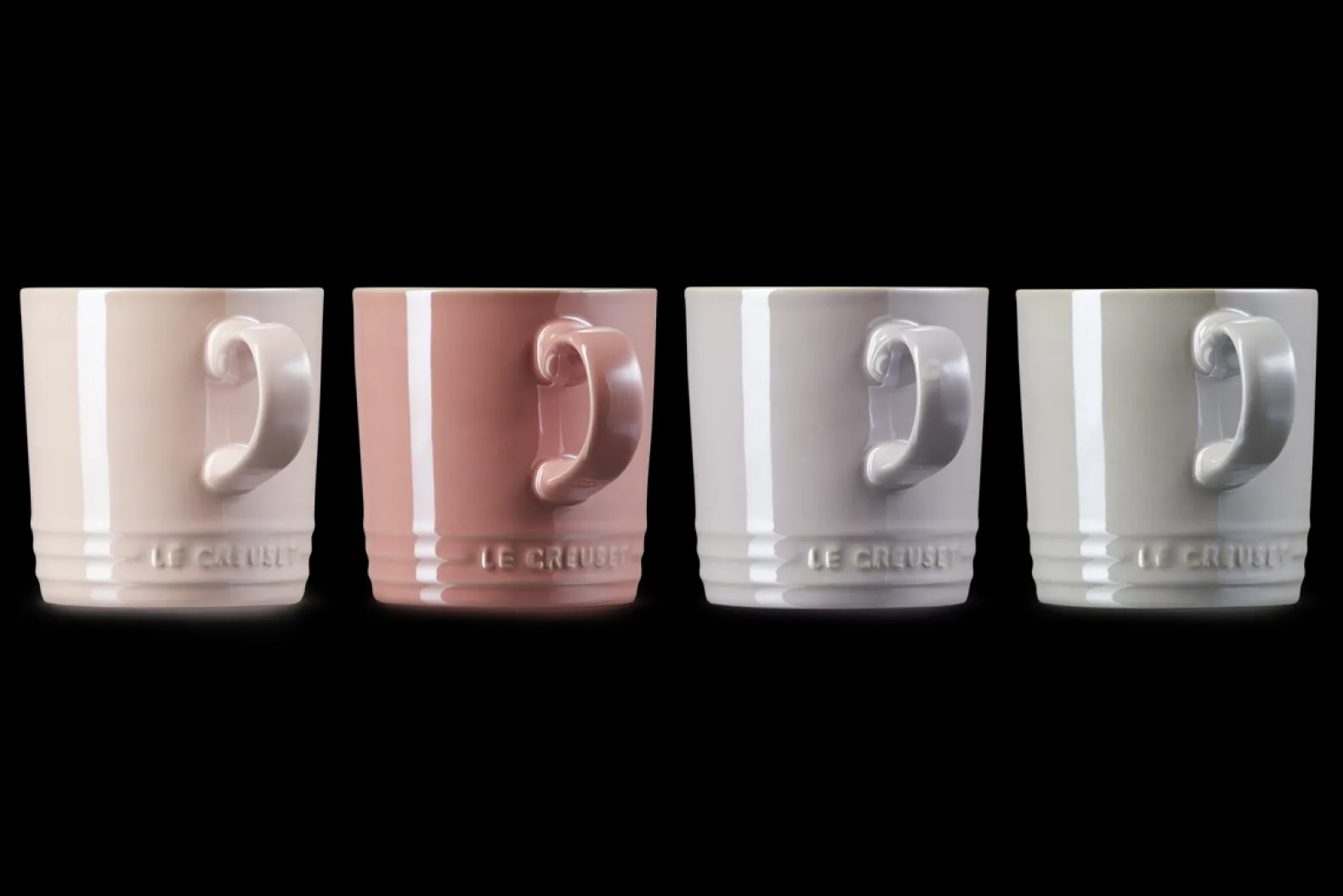 Stoneware Metallics Set of 4 Mugs Pastel