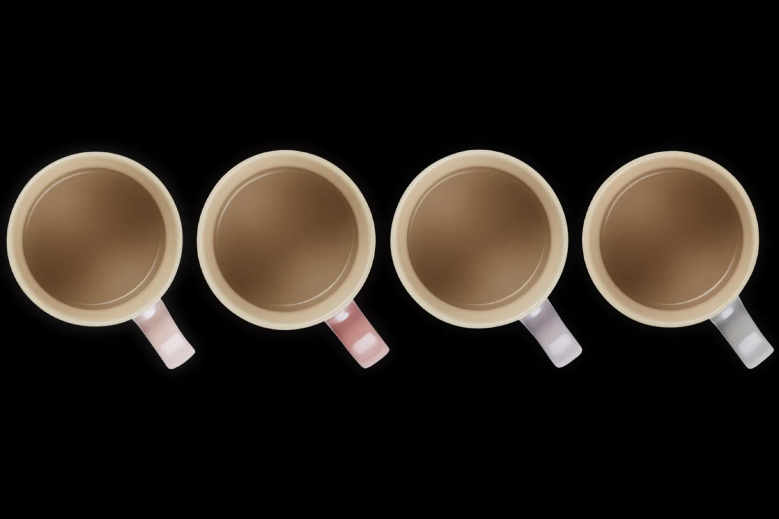 Stoneware Metallics Set of 4 Mugs Pastel