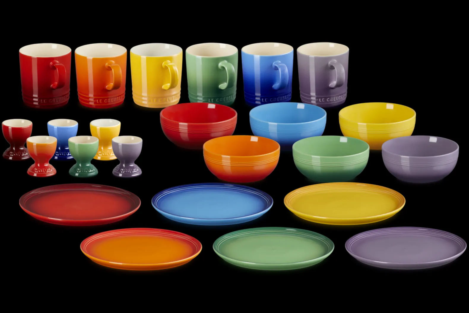 Stoneware Rainbow 24-piece Breakfast Set