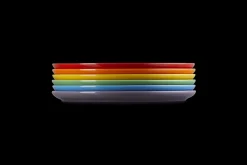 Stoneware Rainbow Set of 6 Dinner Plates