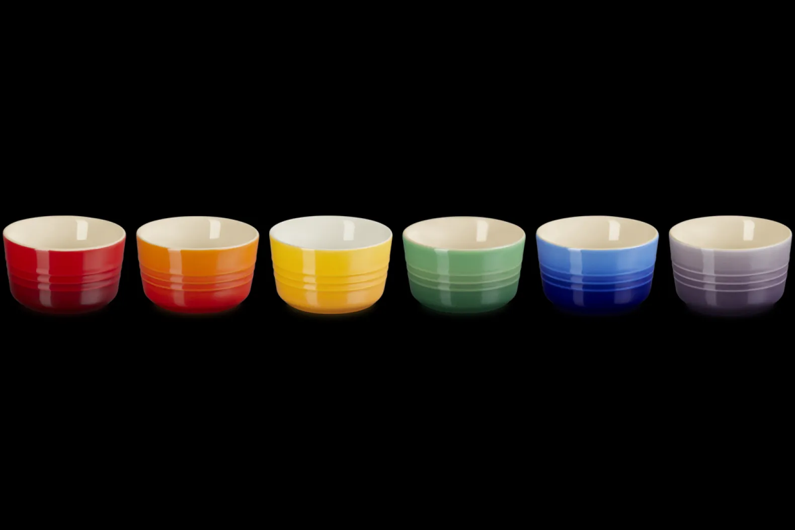 Stoneware Rainbow Set of 6 Mini Ramekins