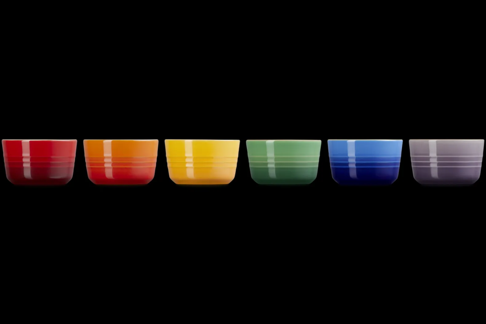 Stoneware Rainbow Set of 6 Mini Ramekins