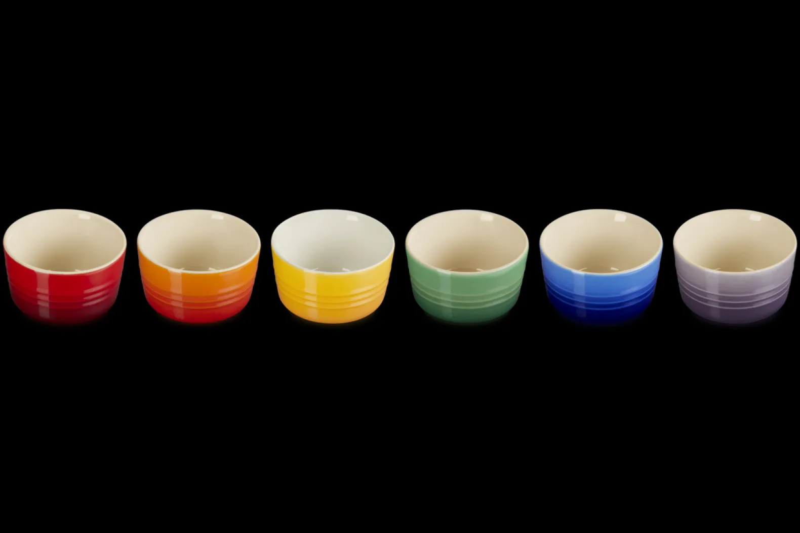 Stoneware Rainbow Set of 6 Mini Ramekins
